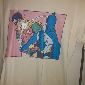 Batman & Robin SLAP Cream Graphic T-Shirt with Comic Print